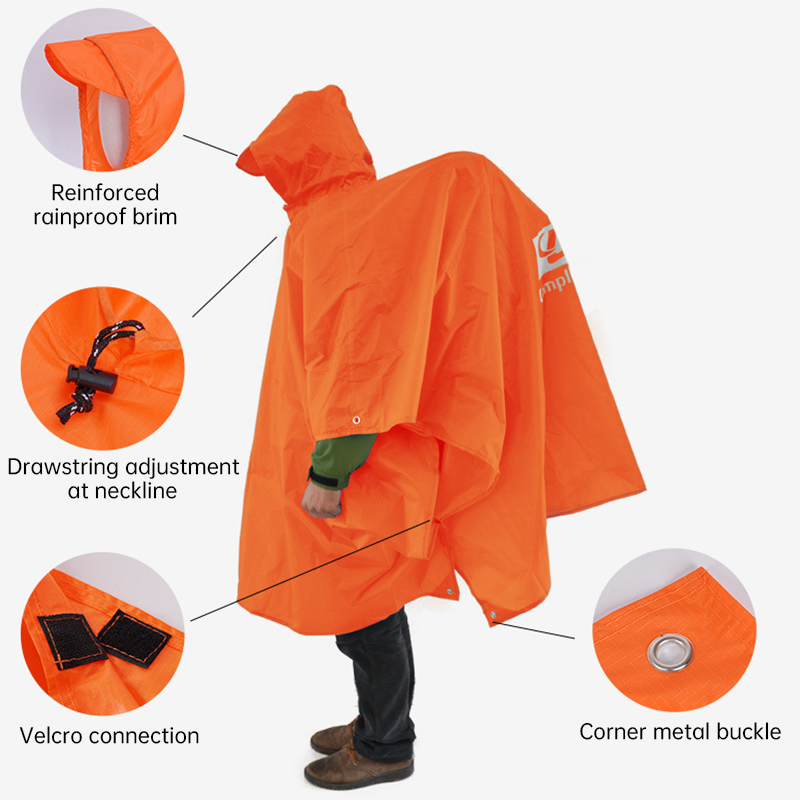 Водонепроницаемый дождевик 3-в – обзор и цена Camping Rain Poncho